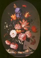 Ast, Balthasar van der - Graphic Flowers in a Glass Vase